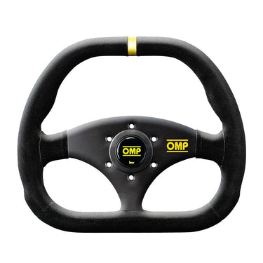OMP Kubic 310x265mm black suede steering wheel with horn button